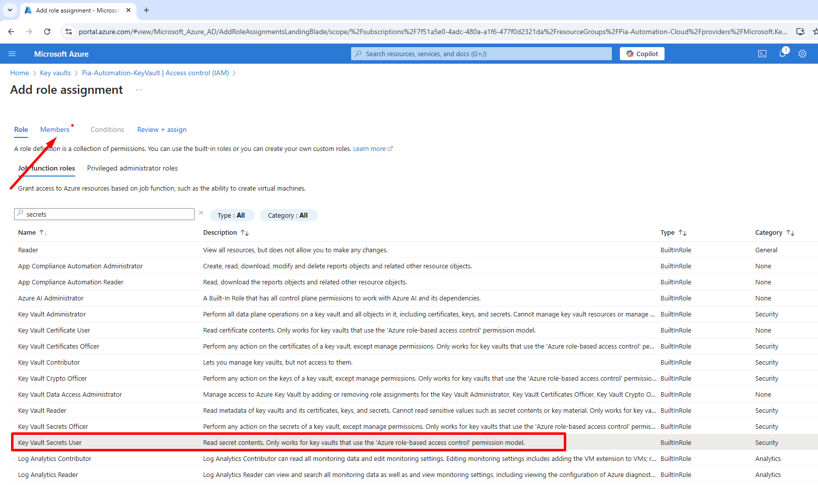 Azure Key Vault Reader
