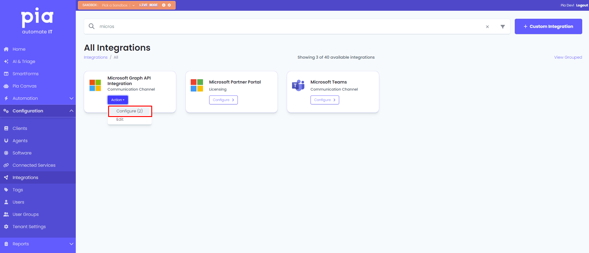 Multiple Configuration