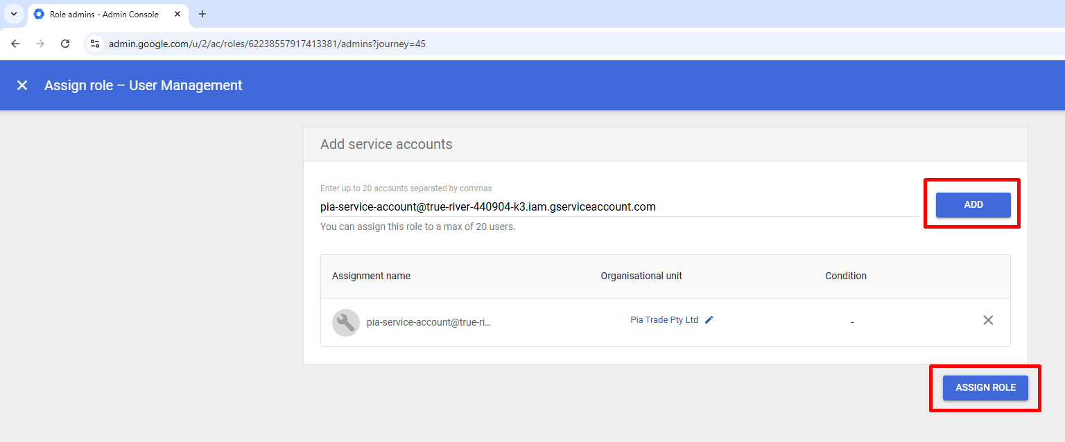 Google Workspace Generate Key Select