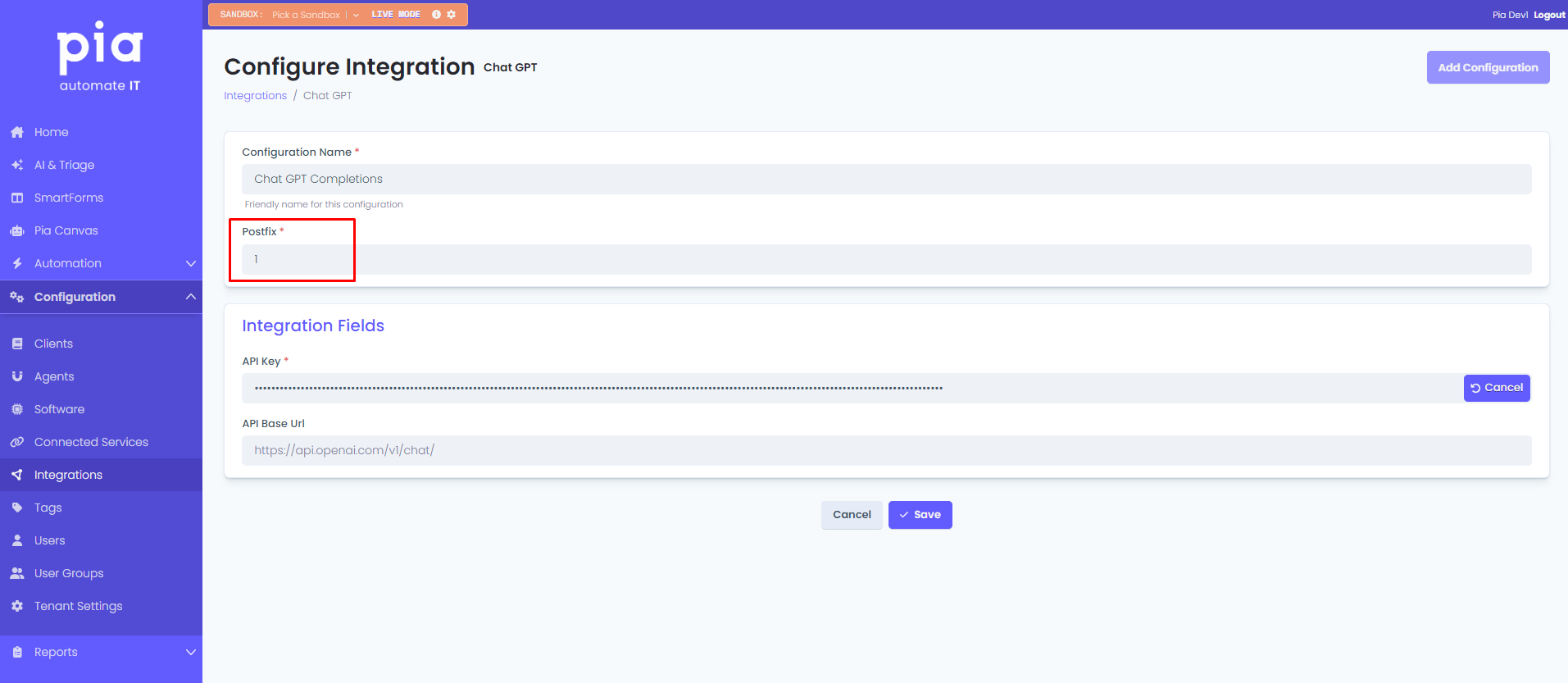 Postfix Variable