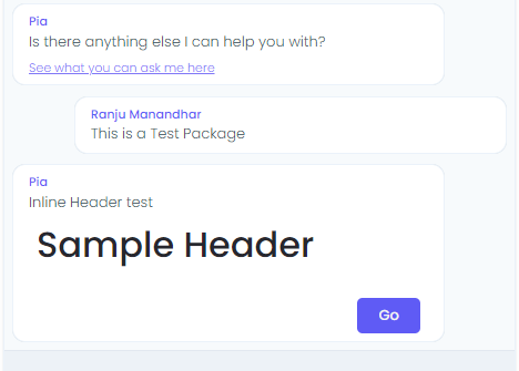Header Text Output